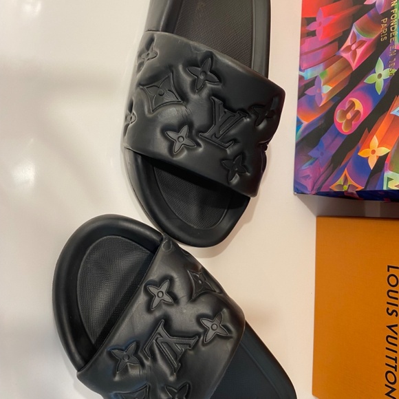 Louis Vuitton LV black slides comfort mules - Picture 2 of 5